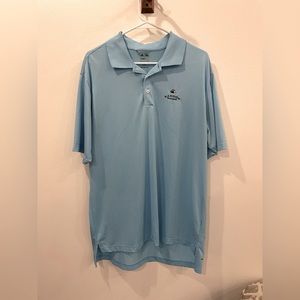 Bandon Dunes Blue Adidas Golf Polo